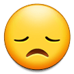 How emoji disappointed face displayed on Samsung