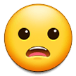 How emoji frowning face with open mouth displayed on Samsung