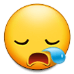 How emoji sleepy face displayed on Samsung