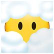 How emoji face in clouds displayed on Samsung