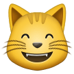 How emoji grinning cat with smiling eyes displayed on Samsung