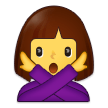 How emoji woman gesturing NO displayed on Samsung