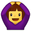 How emoji woman gesturing OK displayed on Samsung