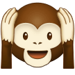 How emoji hear-no-evil monkey displayed on Samsung