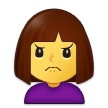 How emoji woman frowning displayed on Samsung