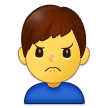 How emoji man frowning displayed on Samsung