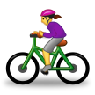 How emoji woman biking displayed on Samsung