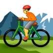 How emoji person mountain biking displayed on Samsung