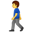 How emoji man walking displayed on Samsung