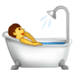 How emoji person taking bath displayed on Samsung