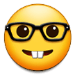 How emoji nerd face displayed on Samsung