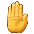 How emoji raised back of hand displayed on Samsung