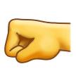 How emoji left-facing fist displayed on Samsung