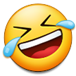 How emoji rolling on the floor laughing displayed on Samsung