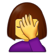 How emoji woman facepalming displayed on Samsung