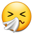 How emoji sneezing face displayed on Samsung