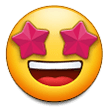 How emoji star-struck displayed on Samsung