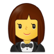 How emoji woman in tuxedo displayed on Samsung