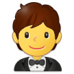 How emoji person in tuxedo displayed on Samsung