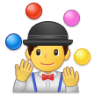 How emoji man juggling displayed on Samsung