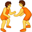 How emoji people wrestling displayed on Samsung