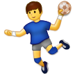 How emoji man playing handball displayed on Samsung