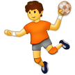 How emoji person playing handball displayed on Samsung