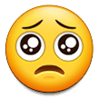 How emoji pleading face displayed on Samsung