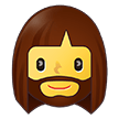 How emoji woman: beard displayed on Samsung