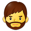 How emoji man: beard displayed on Samsung