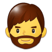 How emoji person: beard displayed on Samsung