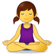 How emoji woman in lotus position displayed on Samsung