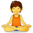 How emoji person in lotus position displayed on Samsung