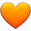 How emoji orange heart displayed on Samsung