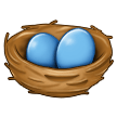 How emoji nest with eggs displayed on Samsung