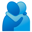 How emoji people hugging displayed on Samsung