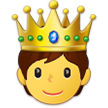 How emoji person with crown displayed on Samsung