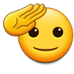 How emoji saluting face displayed on Samsung