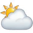 How emoji sun behind cloud displayed on Samsung