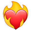 How emoji heart on fire displayed on Samsung