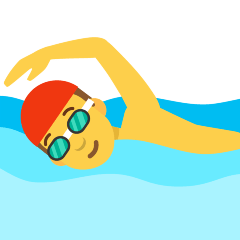 How emoji man swimming displayed on Skype