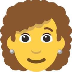 How emoji woman: curly hair displayed on Skype