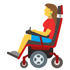 How emoji woman in motorized wheelchair displayed on Skype