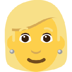 How emoji woman: blond hair displayed on Skype