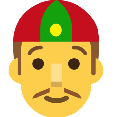 How emoji person with skullcap displayed on Skype