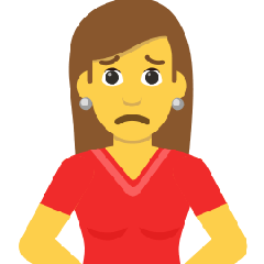 How emoji woman frowning displayed on Skype