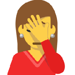 How emoji woman facepalming displayed on Skype