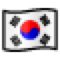 How emoji flag: South Korea displayed on Softbank