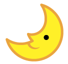 How emoji first quarter moon face displayed on Softbank