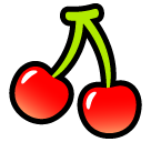 How emoji cherries displayed on Softbank